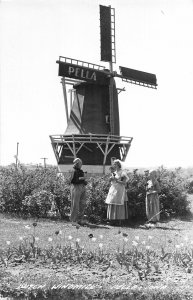 H93/ Pella Iowa RPPC Postcard c1940s Windmill Dutch People 171