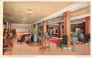 Providence Rhode Island Crown Hotel Foyer Detroit  Postcard AA37485