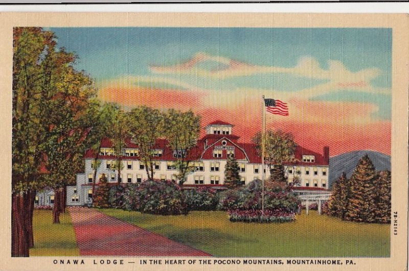 Postcard Onawa Lodge Heart Pocono Mtns Mountainhome PA