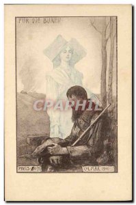 Old Postcard Fantasy Illustrator Hansi Colmar Alsace 1901 Woman Army Soldier ...