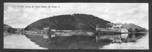 MCGREGOR IOWA MISSISSIPPI RIVER S.S. ST. PAUL SHIP PANORAMIC POSTCARD 1906