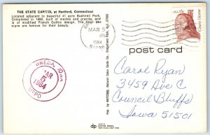 1984 Breda, IA Purple USPO Post Office Cancel Postcard Iowa Postal History A266