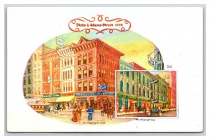 Berghoff Restaurant History Artist Multiview Chicago IL UNP Chrome Postcard M18