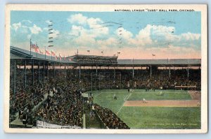 1918 National League Cubs Ball Park Chicago Illinois IL Posted Antique Postcard