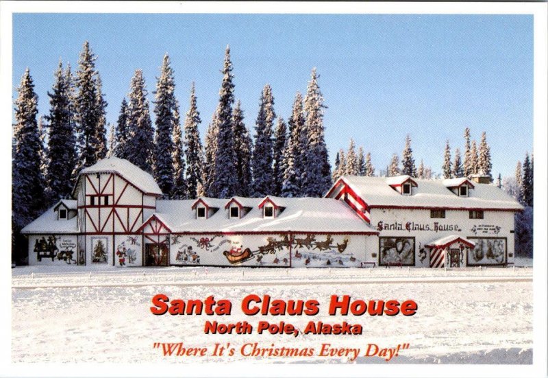 2~4X6 Postcards NORTH POLE, AK Alaska  POST OFFICE & SANTA CLAUS HOUSE Roadside