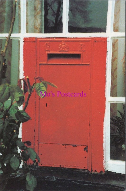 Wales Postcard - British Postbox, GVR Wall Box, Rhewl Post Office  RR20740