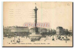 Old Postcard Paris Place July Column Bastille