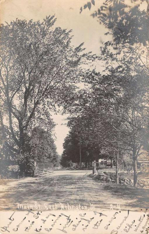 Arlington Vermont Main Street Scene Real Photo Antique Postcard K40717