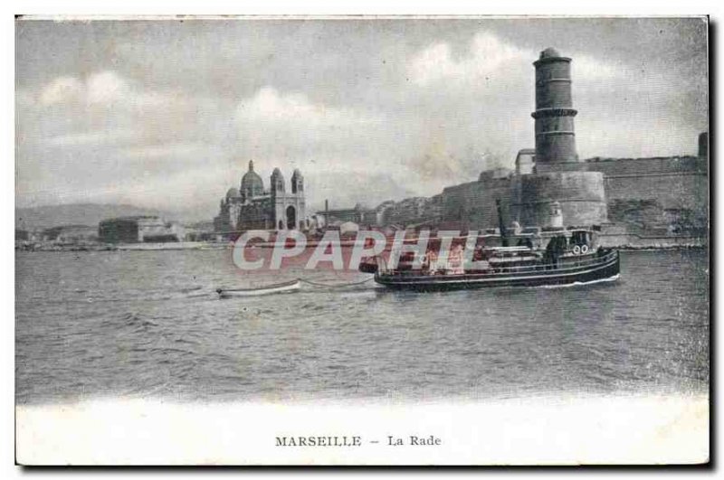 Old Postcard Marseille's Rade Boat