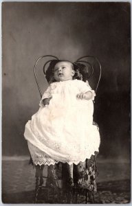 Infant Baby Child Photograph White Dress Christening Religious RPPC Postcard