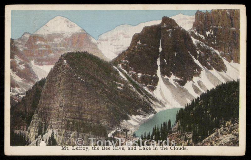 Mt. Lefroy, the Bee Hive and Lake in the Clouds