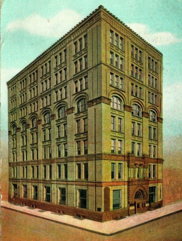 Vtg Postal 1907 Equitable Edificio Ninth & Mercado Sts Wilmington Delaware Y