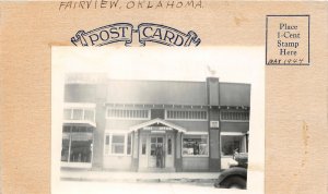 G36/ Fairview Oklahoma RPPC Postcard Post Office Building Hand-Made