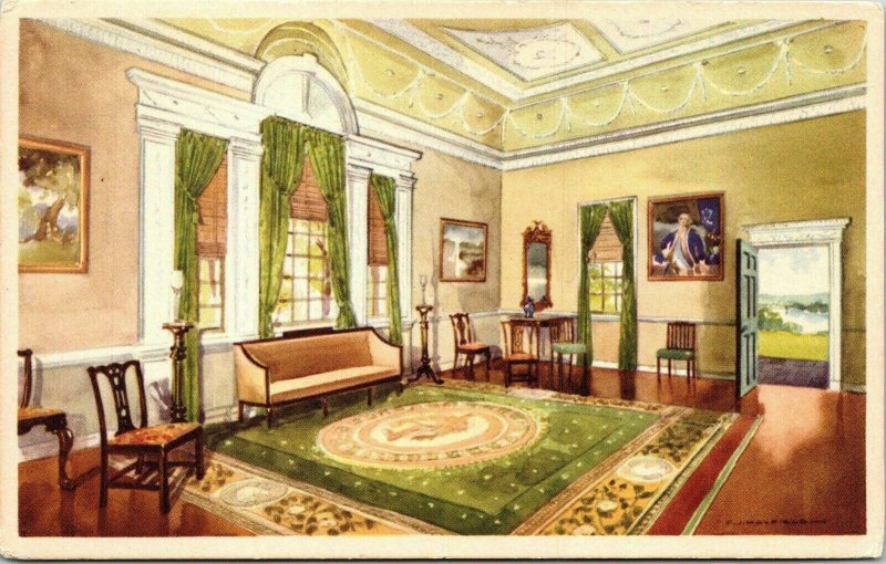 Banquet Hall New Room Mount Vernon Virginia VA WB Postcard VTG UNP Vintage 