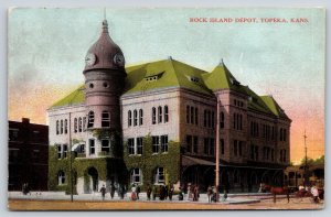 Transportation~Rock Island Railroad Depot Street View~Topeka Kansas~Vintage PC