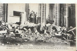 France Postcard - Guerre 1914-1916 - Interior of Cathedral of Soissons - 21262A