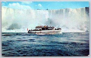 Transport~Steamer Maid Of The Mist Ship Seeing Niagara Falls~Vintage Postcard