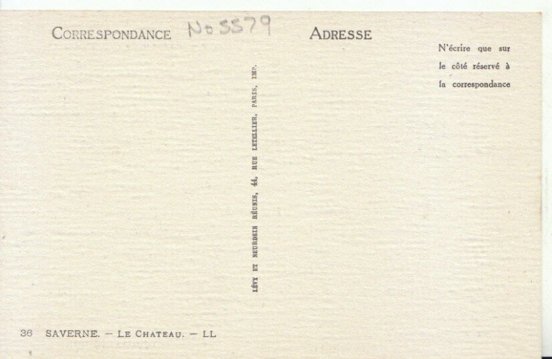 France Postcard - Saverne - Le Chateau - LL - Ref 9023A