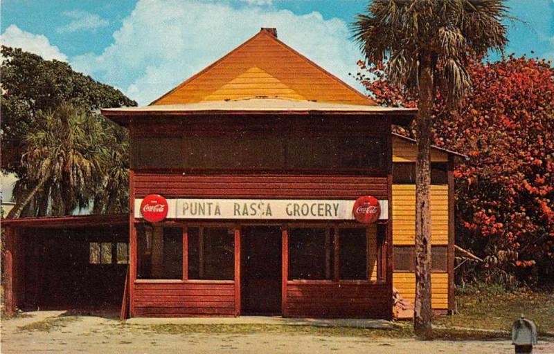 Punta Rossa Florida Grocery Store Coke Sign Vintage Postcard J69900