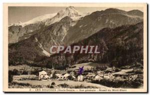 Old Postcard Les Houches Vue Generale Mont Blanc