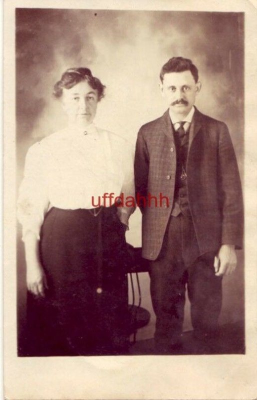 couple in photo MR and MRS ANNA ASH, CENTERVILLE, IOWA dressed in Sunday Best