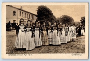 Germany Postcard North Sea Resort Wyk auf Forth Female Captains c1930's