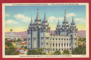 SALT LAKE CITY ,UTAH  MORMON TEMPLE 1946  3.5 X 5.5 SEE SCAN