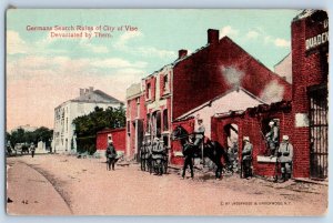 Belgium Postcard Germans Search Ruins of City of Vise Devastated c1910 WW1