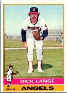 1976 Topps Baseball Card Dick Lange California Angels sk13408