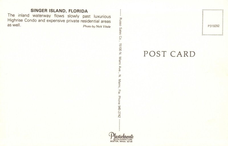 Postcard Inland Waterway Flowing Through Luxurious High Rise Condo Florida FL