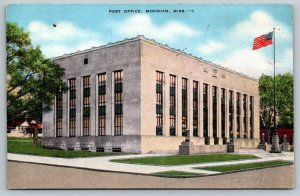 Post Office   Meridian  Mississippi   Postcard