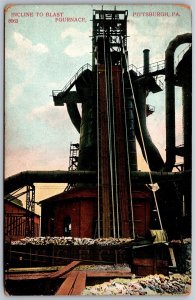 Vtg Pittsburgh Pennsylvania PA Incline To Blast Furnace Mill Plant Postcard