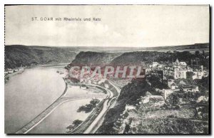 Postcard Old St Goar Rheinfels mit und Katz