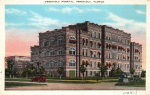 Vintage Postcard 1930's Pensacola Hospital Medical Care Facility Florida FL