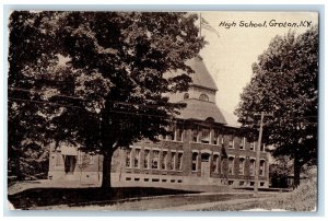 1912 High School Building Campus Groton New York NY Posted Antique Postcard