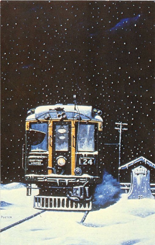 Milwaukee Electric Railway Interurban Wisconsin Russ Porter artist postcard