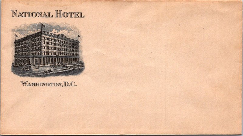 National Hotel Washington D.C. vintage stationery envelope cachet