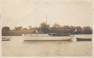 Boston MA Yacht Firefly in 1920 Real Photo Postcard