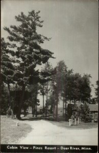 Deer River MN Cabin View Pines Resort Real Photo Postcard