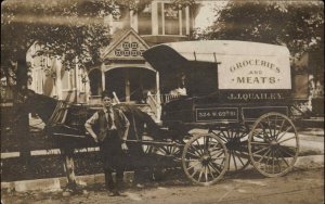 New York City Area?  BEAUTIFUL GROCERY HORSE WAGON JJ QUAILEY RPPC