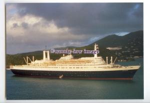 LN1218 - Holland America Liner - Rotterdam , built 1959 - postcard at St Thomas