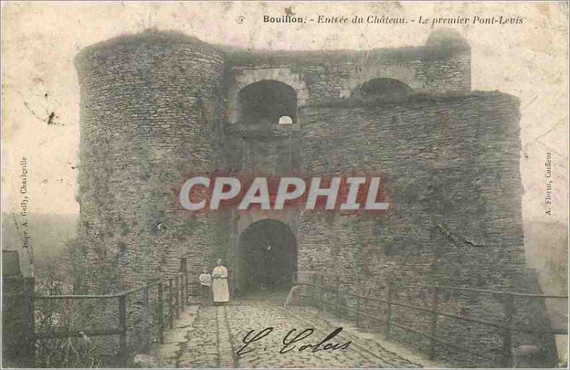 Old Postcard Bouillon Entree du Chateau