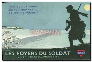 Old Postcard Fantasy Homes Army soldier YMCA Union Franco American