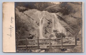 J95/ Colorado Springs RPPC Postcard c1910 Helen Hunt Falls Fence 452