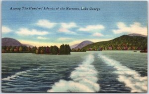 VINTAGE POSTCARD AMONG THE HUNDREDS OF ISLANDS OF THE NARROWS LAKE GEORGE N.Y.