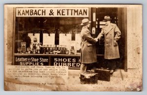 Kambach & Kettman Leather & Shoes Supplies Davenport Iowa RPPC Postcard