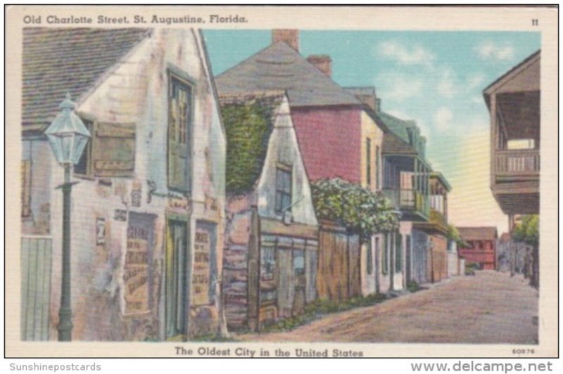 Florida St Augustine Old Charlotte Street 1952