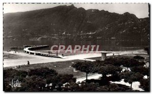 Modern Postcard Aix Les Bains The Beach and the Dent du Chat