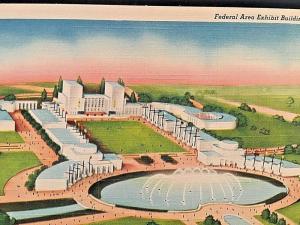 Postcard Federal Are Exhibit Buildings, New York's World Fair, NY        X7