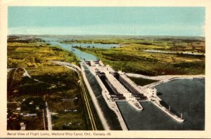 Canada Ontario Welland Ship Channel Aerial View Of Flight Locks